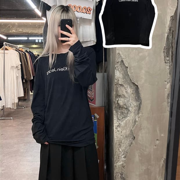 캘빈클라인 진스 롱슬리브 블랙 L #csz3876 