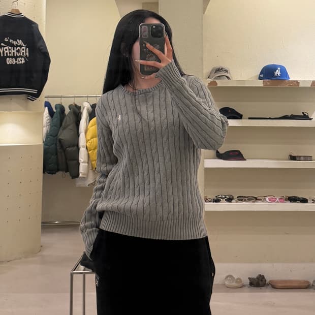 폴로 랄프로렌 케이블 니트 그레이 U813