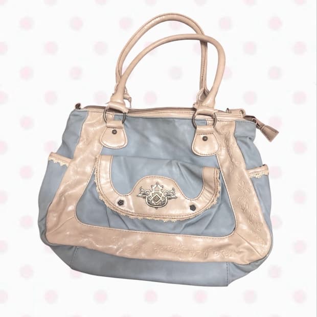 엑시즈팜 오네갸루 애쉬 블루 금장 중세 숄더 토트백 히메갸루