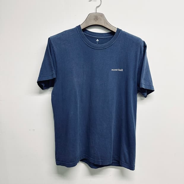 빈티지 일본 몽벨 백 그래픽 네이비 반팔 티셔츠 (L)