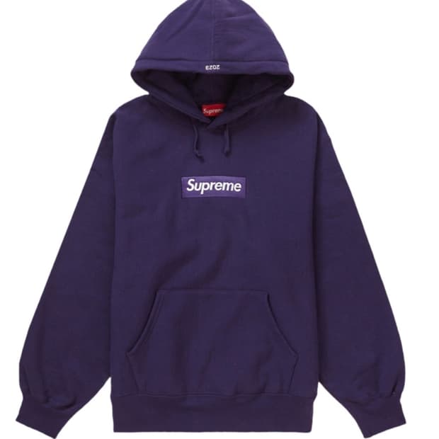슈프림 퍼플 박스로고 후드 판매