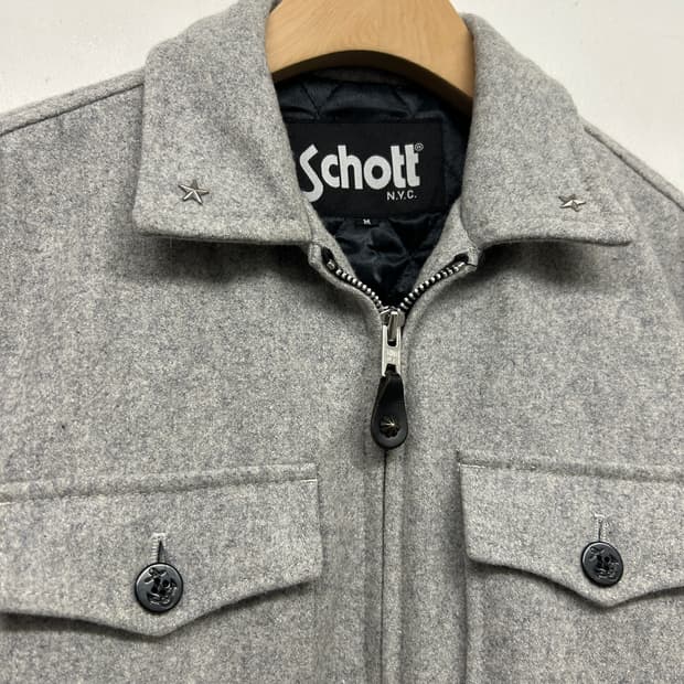 Schott 쇼트 밀리투리 울 셔츠 자켓