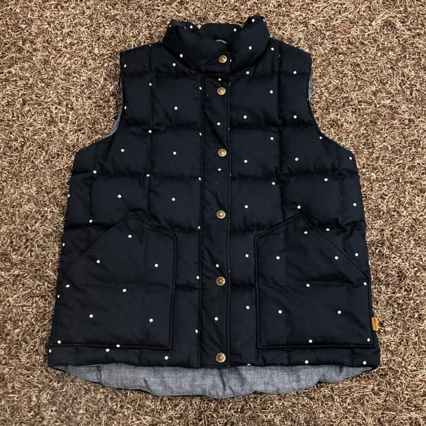 리바이스 도트 덕다운 폴카닷 패딩 조끼 베스트