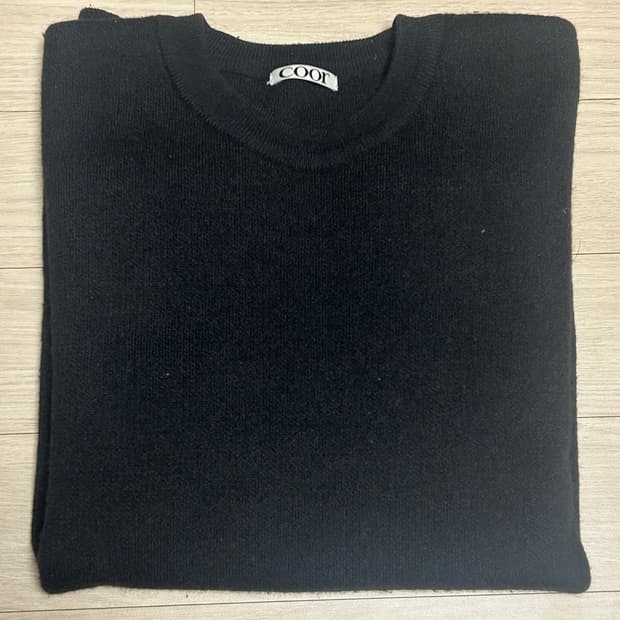 쿠어 탑필 울 라운드 니트(블랙)