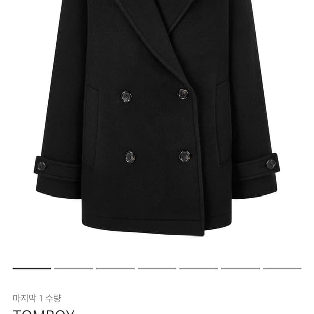 톰보이 더블 브레스티드 코트 블랙 새상품