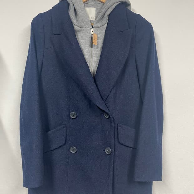 Leshop 후드 네이비 코트