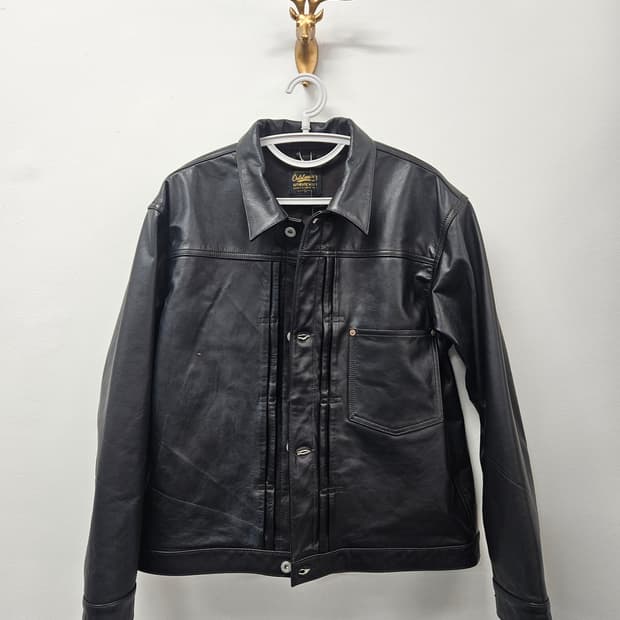 아웃스탠딩 1st 트러커 가죽자켓