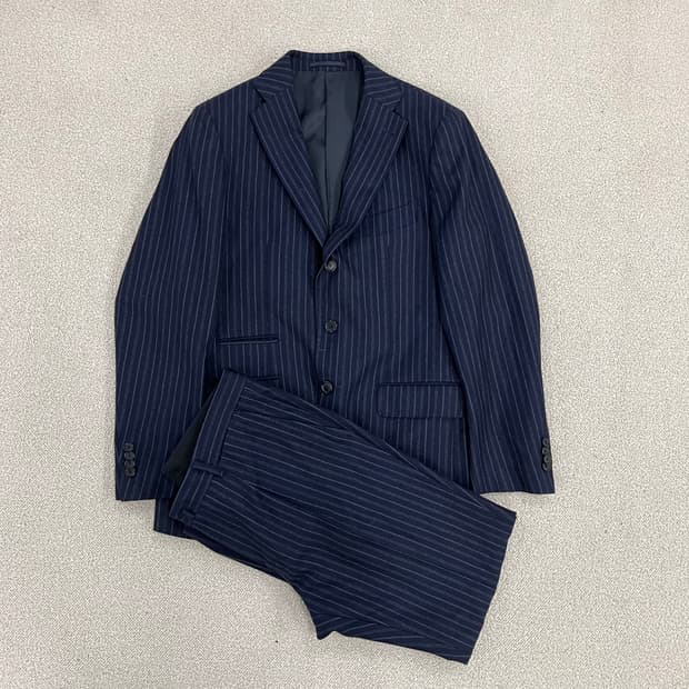 [48] 맨온더분 네이비 스트라이프 슬림핏 정장 테일러 수트 셋업 010