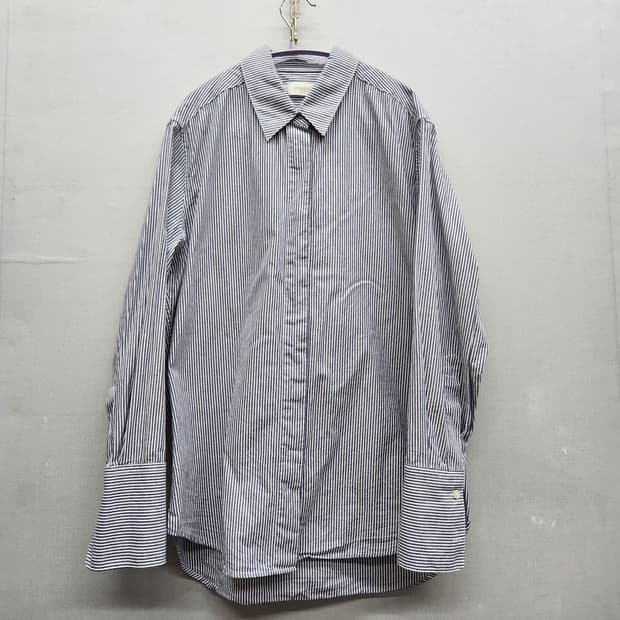 유메르 스트라이프 커프스 셔츠 L