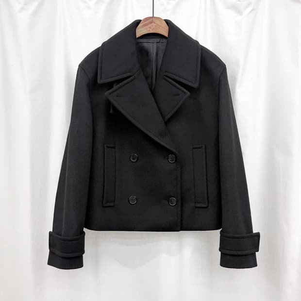 준지 24FW 더블 브레스티드 캐시미어 크롭 자켓