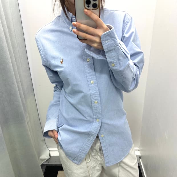 폴로 블루 슬림핏 셔츠