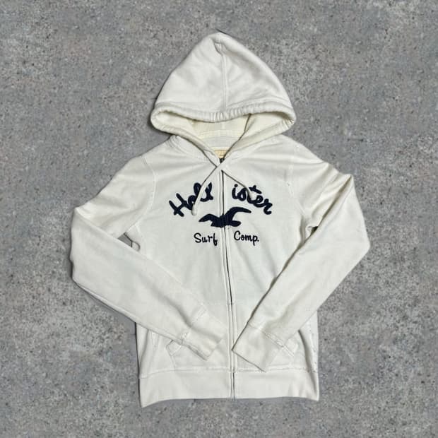 홀리스터 여성 후드집업 화이트 M