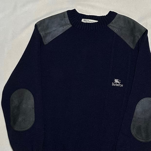 42 버버리 네이비 울 코만도 니트