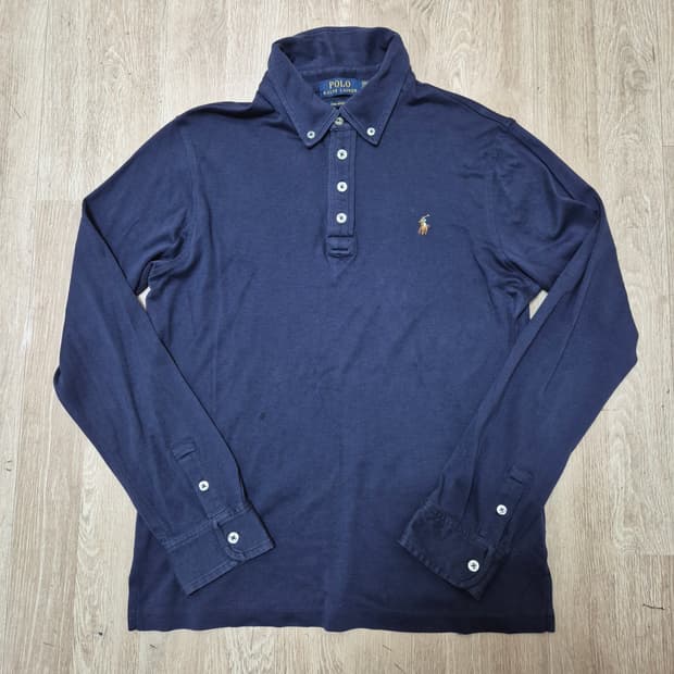 폴로 랄프로렌 로고 엠브로이드 코튼피케 카라 긴팔티