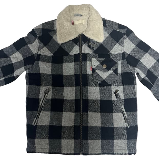 리바이스 체크 쉐르파 자켓 L