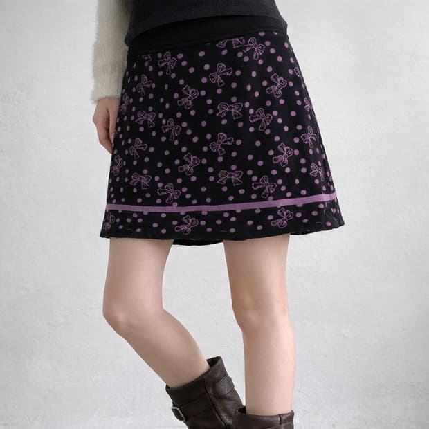 일본 빈티지 락 시크 리본 스커트