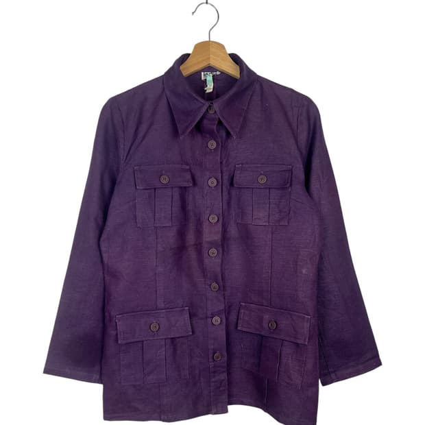 Indio 퍼플 포켓 셔츠 셋업 M