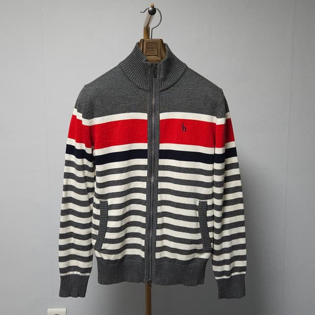 95 ) 헤지스 스트라이프 니트 집업 가디건