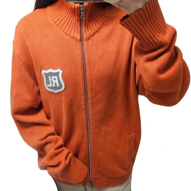빈티지]🍊폴로 랄프로렌 빈티지 오렌지 풀집업 니트 가디건