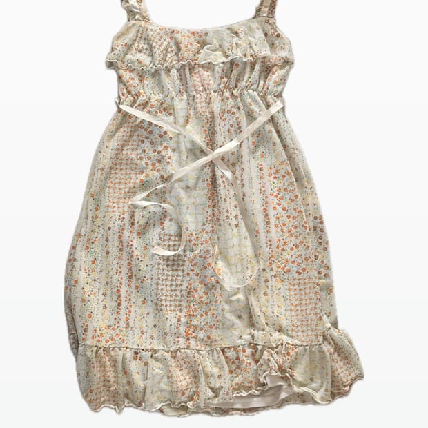 일본 빈티지 모리걸 아오이유우 꽃무늬 쉬폰 원피스