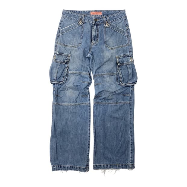 빈티지 워싱 카고 데님 팬츠