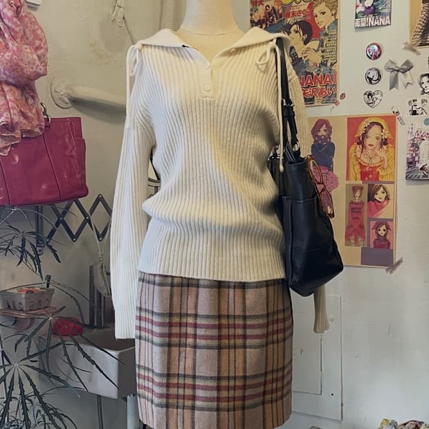 크림 골지 후드니트 [무배]