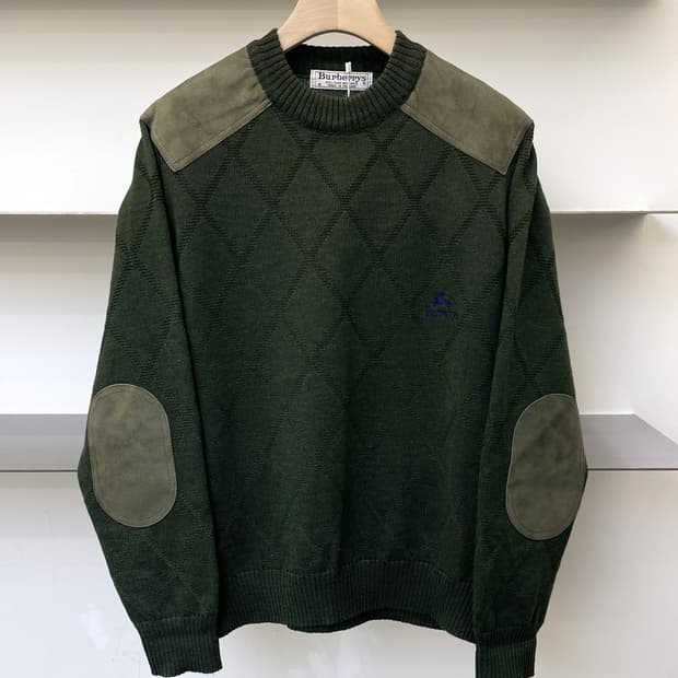 버버리 90s 아가일 코만도 스웨터