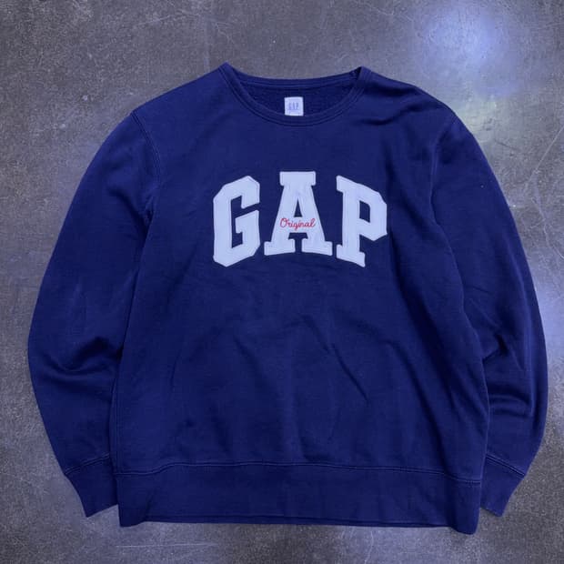 GAP 갭 로고 오리지널 패치 맨투맨 스웻셔츠 네이비 L