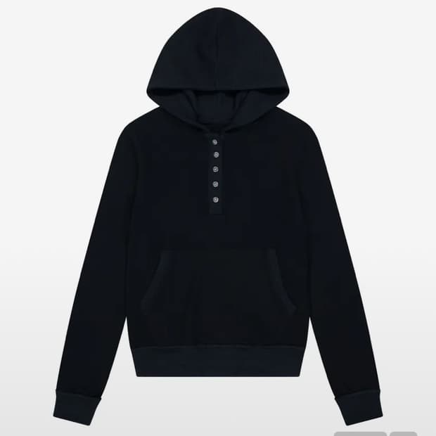 아캄 Contrast Logo Button Hoodie 후드 블랙 