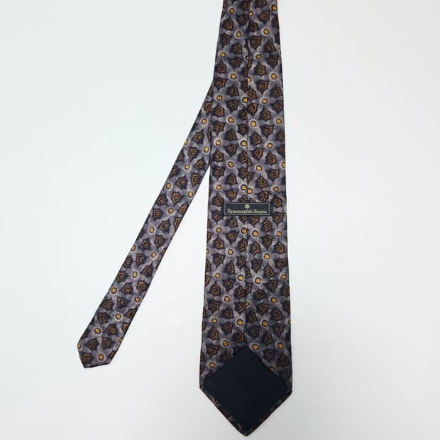 에르메네질도 제냐 실크100 그레이 넥타이