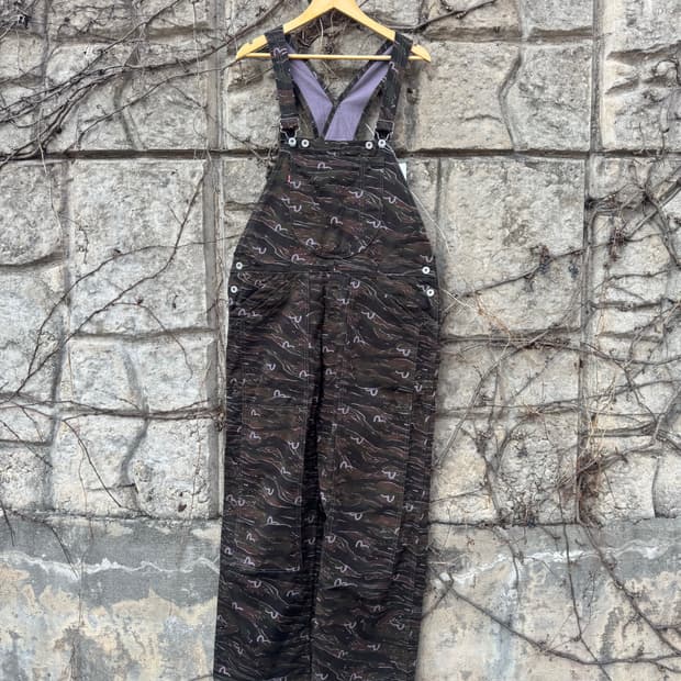 에비수 타이거카모 모노그램 가타카나탭 오버올 오버롤 멜빵 팬츠 바지