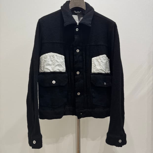 꼼데가르송 블랙 24aw 축융울 트러커 자켓