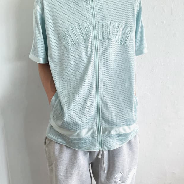 [XL] 슈프림 21ss 메쉬 하프집업 ice