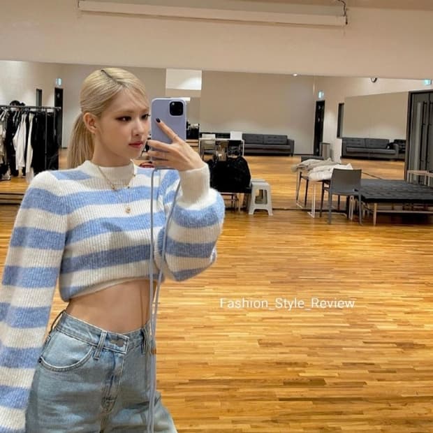 Ganni 가니 스트라이프 니트