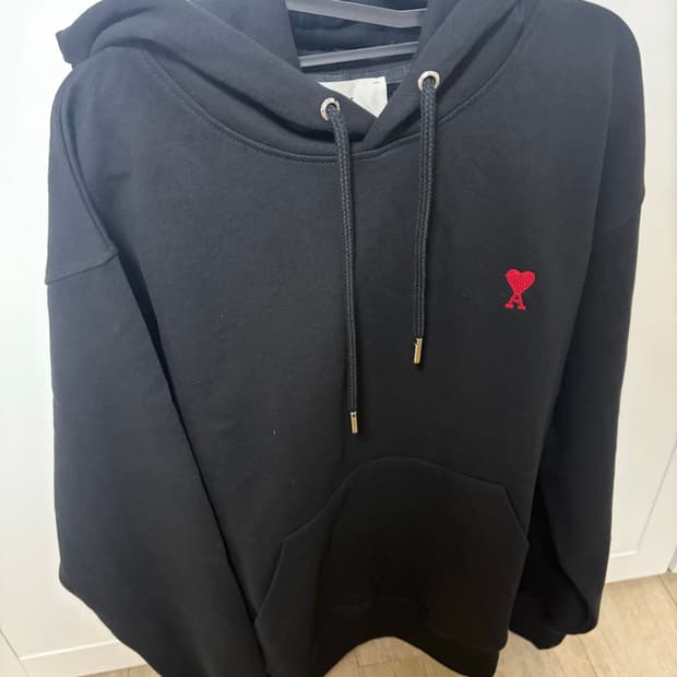 아미 스몰 하트 로고 후드티 L