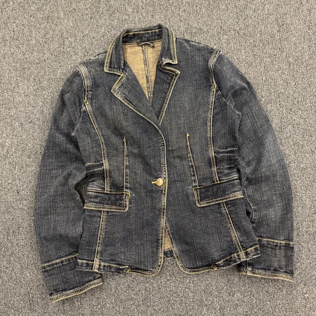 2)Japanese vintage 워싱 여성 데님 블레이저 자켓