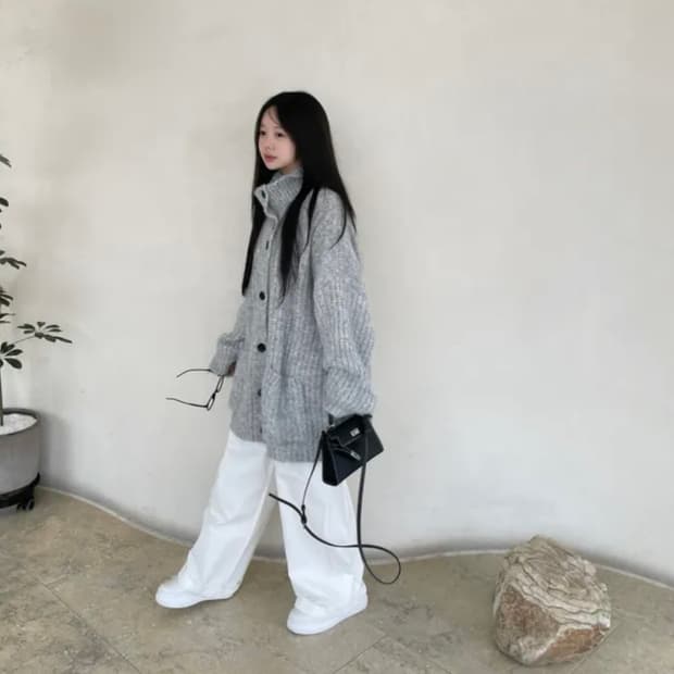 High neck cardigan 새상품