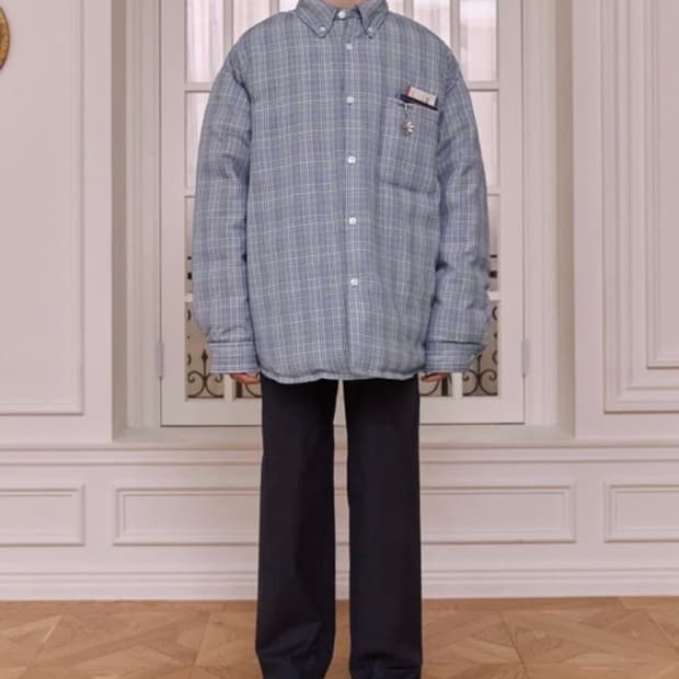 stu 패딩셔츠 패디드 셔츠 L 구스다운