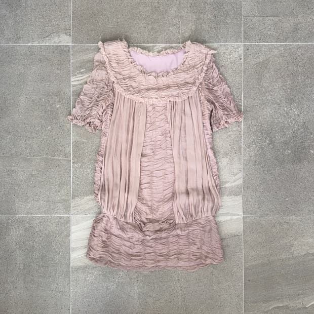 Indi pink fairy shirring ruffle silk ops