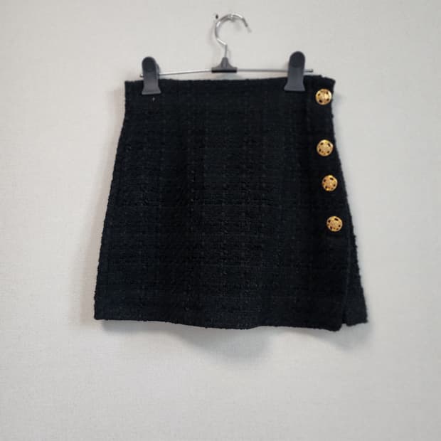 [XS] 새상품 자라 블랙 트위드 미니스커트