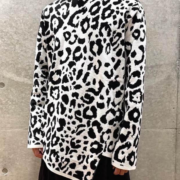 꼼데가르송 블랙 패턴 니트 스웨터