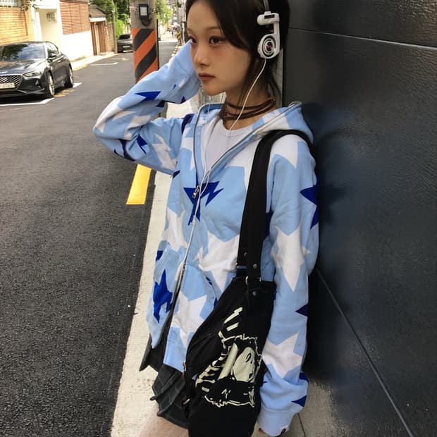 베이프 스타 후드집업 