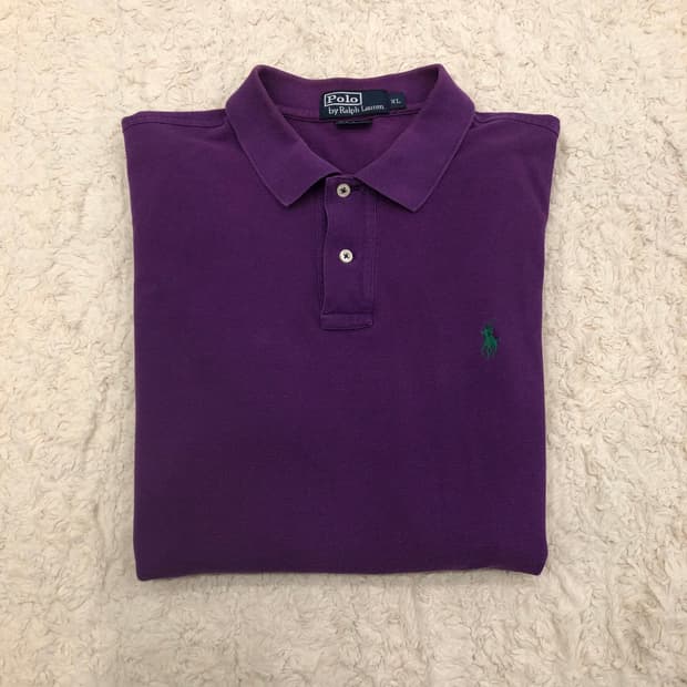 폴로 랄프로렌 퍼플 카라 롱슬리브 티셔츠