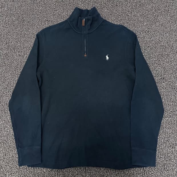 POLO 폴로 랄프로렌 반집업 니트 블랙 M