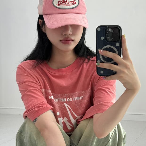 본더치 핑크 메쉬캡