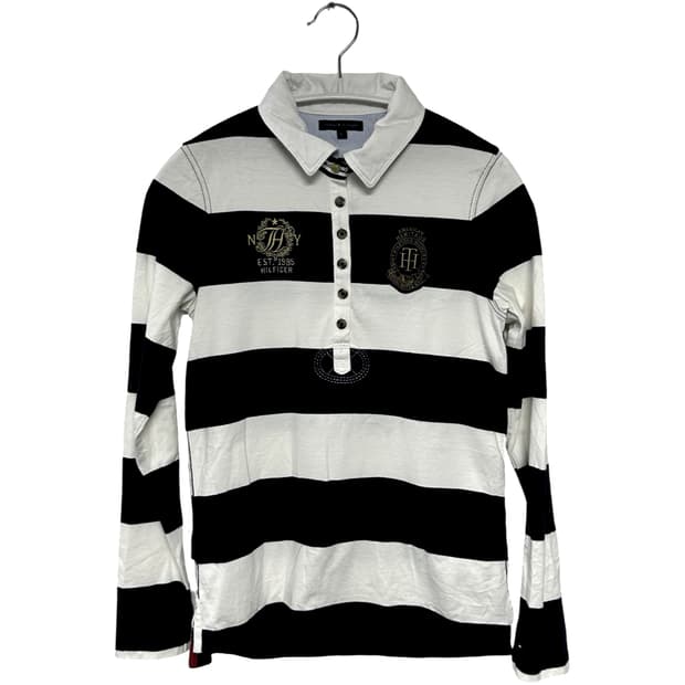 타미힐피거 크레스트 스트라이프 럭비 티