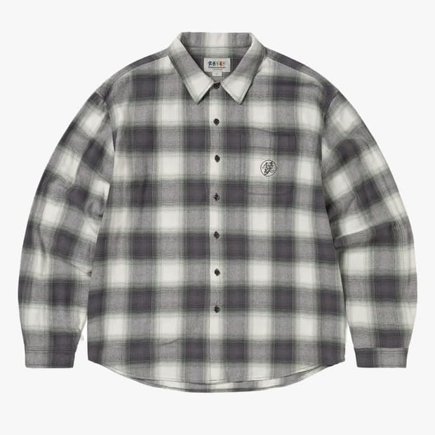 디스이즈네버댓 GD 라이트닝 베어 플레이드 셔츠 L