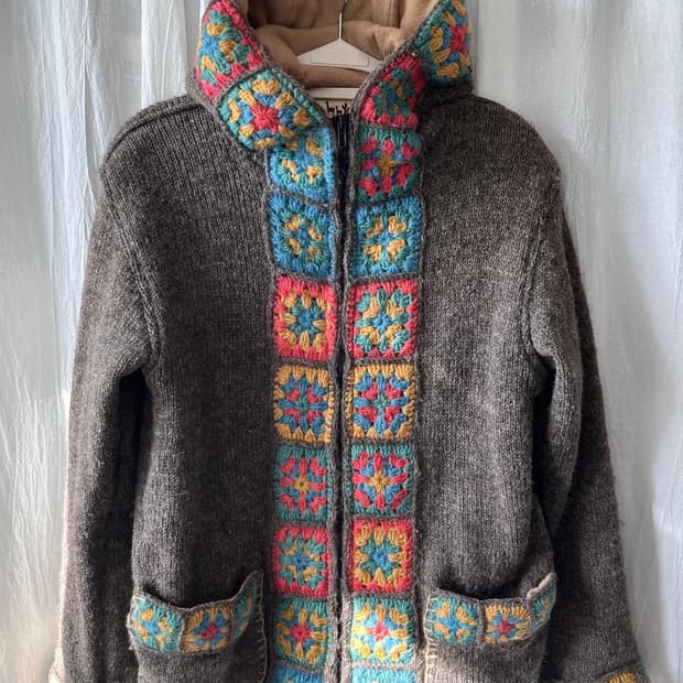 Titicaca 빈티지 모티브 니트 후드집업i