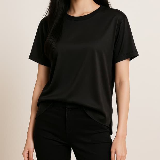 띠어리. 여자 블랙 반팔 티셔츠_S