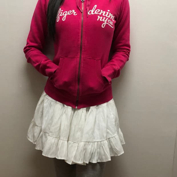 빈티지 타미힐피거 핑크 후드집업